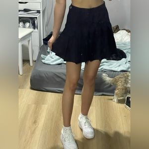 Black Pleated Mini Skirt